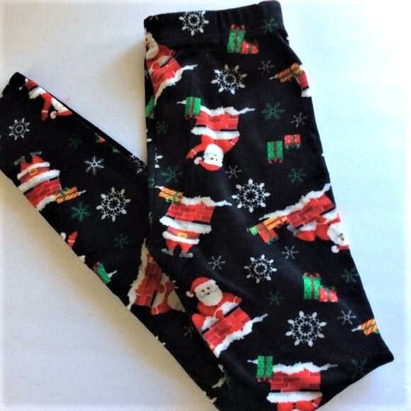 SANTA LEGGINGS LIKE NEW M - Picture 3 of 7